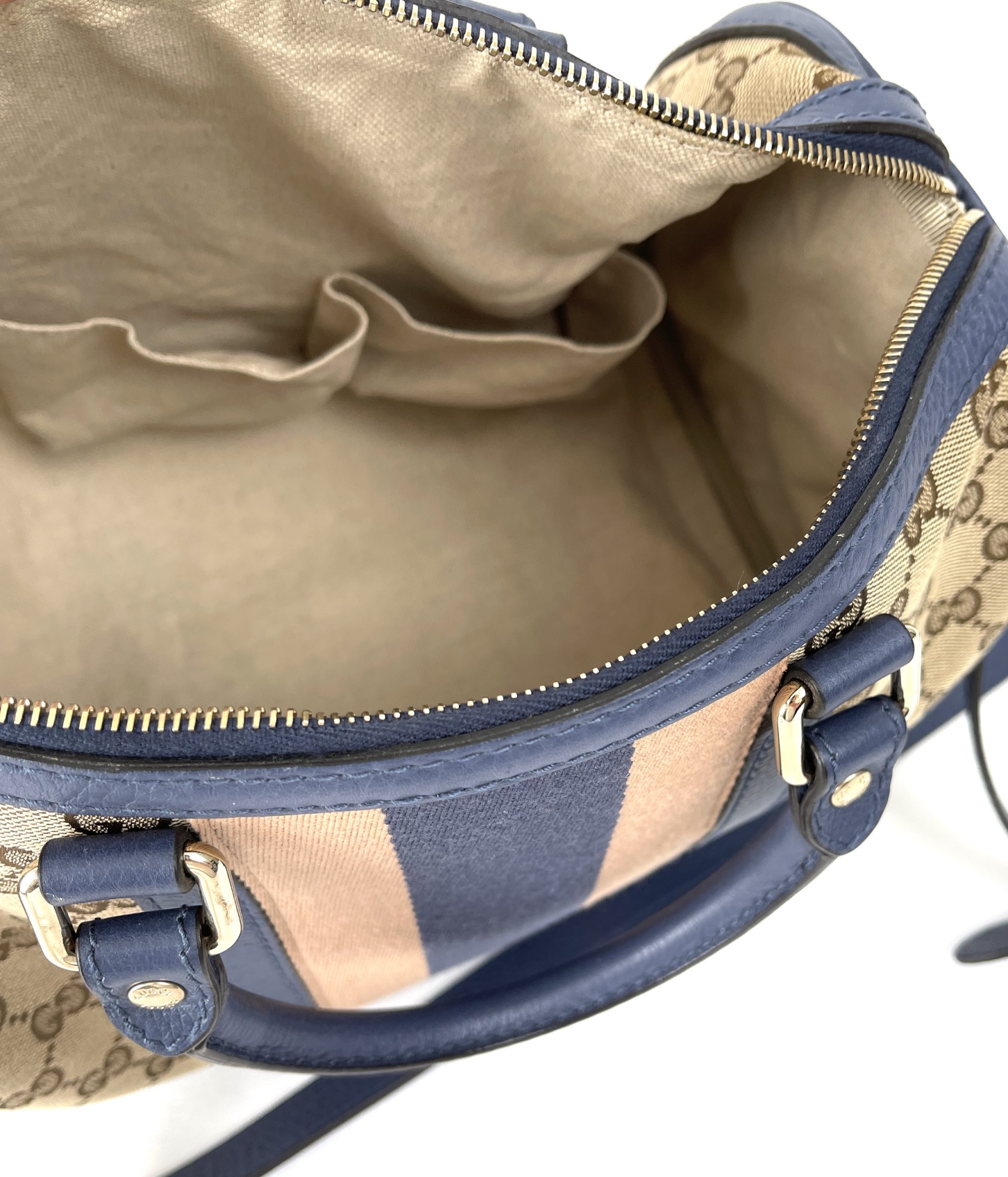 Gucci Vintage - GG Nylon Travel Bag - Blue - Leather Handbag