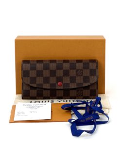 Louis Vuitton Monogram Emilie Wallet Red with Box and Receipt