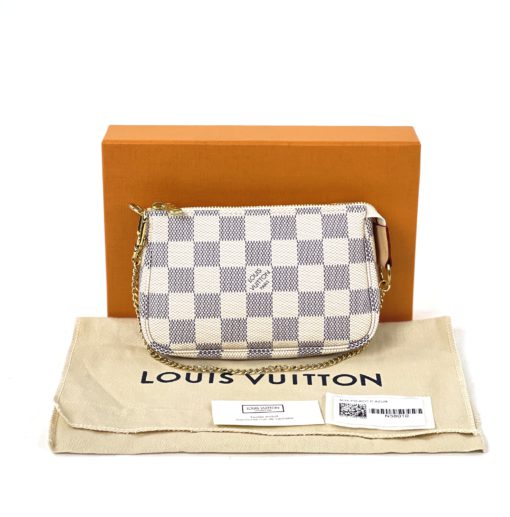 Louis Vuitton Damier Azur Mini Pouchette Accessories with Box and Receipt