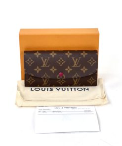 Louis Vuitton Monogram Emilie Wallet Fuchsia with Box and Reciept