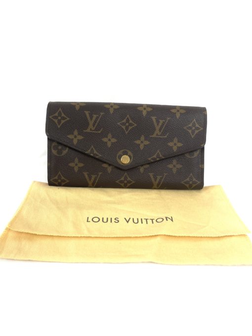 Louis Vuitton Monogram Sarah Wallet with Coquelicot Red 4