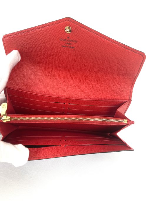 Louis Vuitton Monogram Sarah Wallet with Coquelicot Red 9
