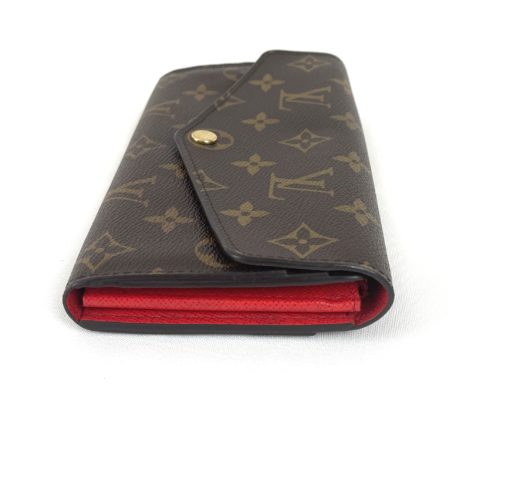 Louis Vuitton Monogram Sarah Wallet with Coquelicot Red 16
