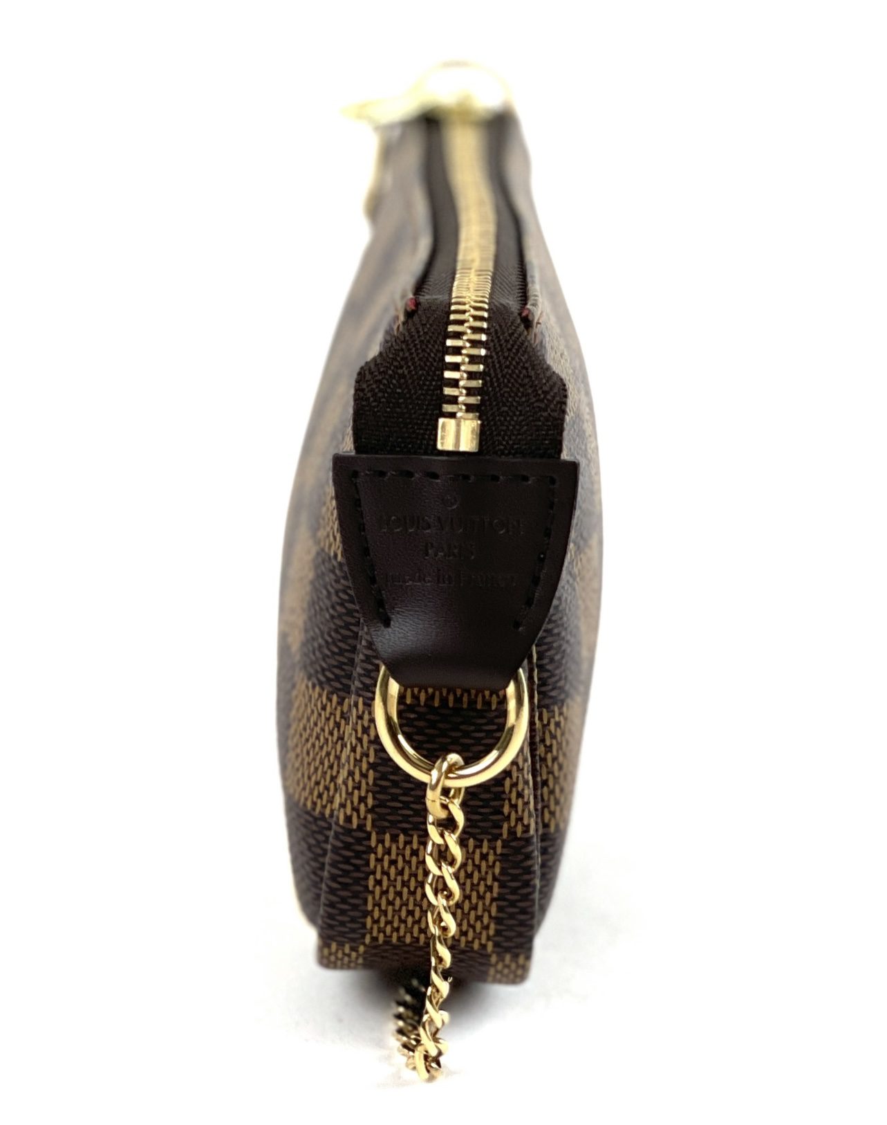 Louis Vuitton Mini Pochette accessoires Damier Ebene Gold hardware Cloth  ref.253234 - Joli Closet