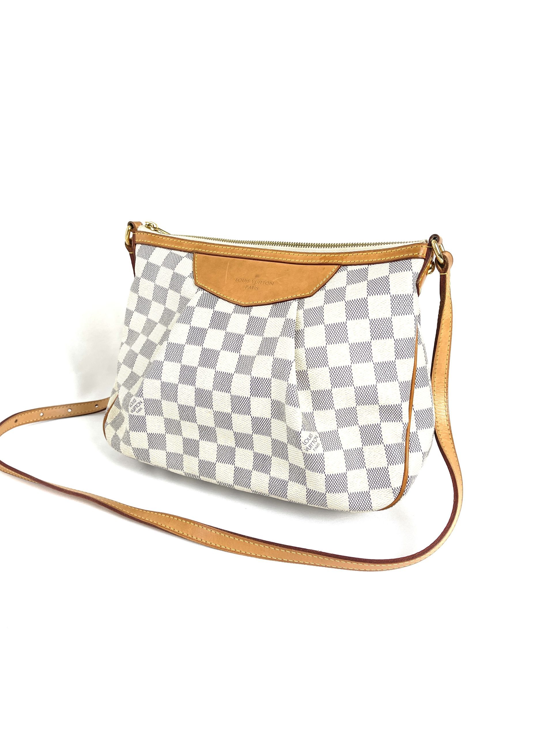 White Louis Vuitton Damier Azur Siracusa PM Crossbody Bag – Designer Revival