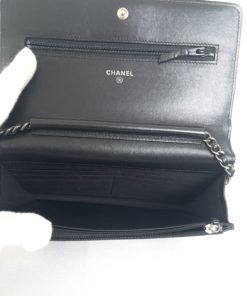 Chanel Black Lambskin Bag Inside View