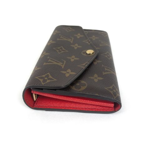 Louis Vuitton Monogram Sarah Wallet with Coquelicot Red 14