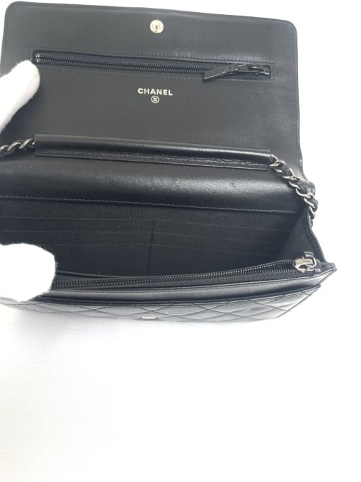 Chanel Black Lambskin Bag Inside View