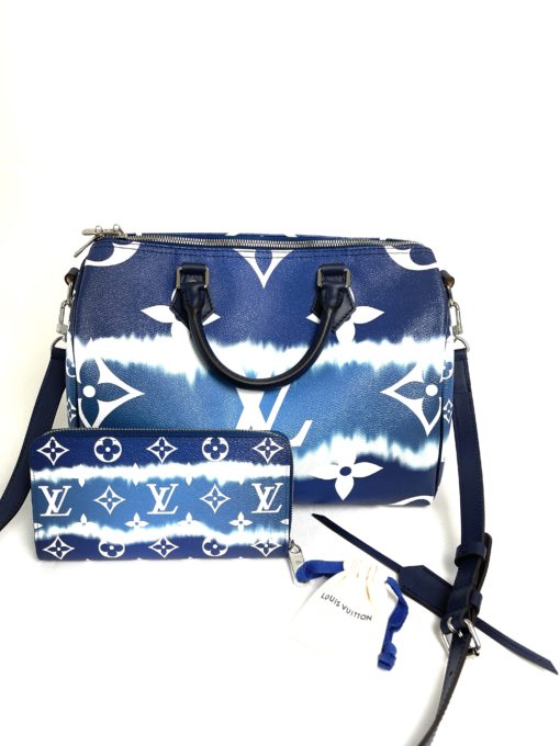 Louis Vuitton Blue Escale Speedy 30B and Matching Zippy Wallet 3
