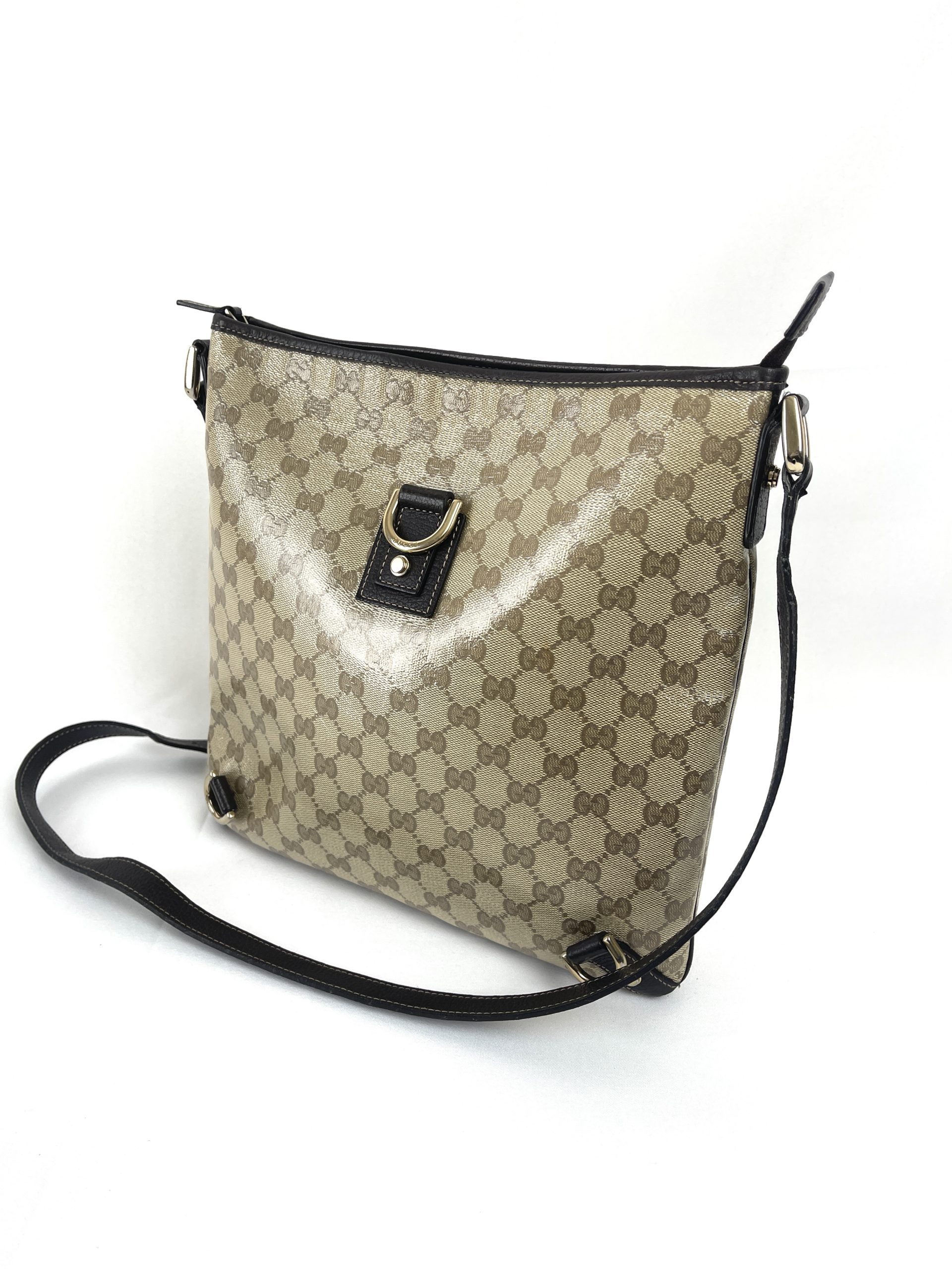 Gucci GG Tan Crystal Coated Canvas Messenger Bag - A World Of Goods For  You, LLC