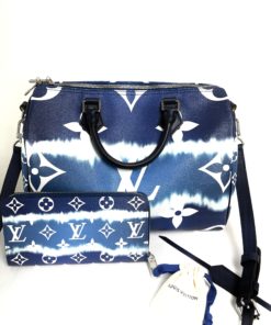 Louis Vuitton Blue Escale Speedy 30B and Matching Zippy Wallet