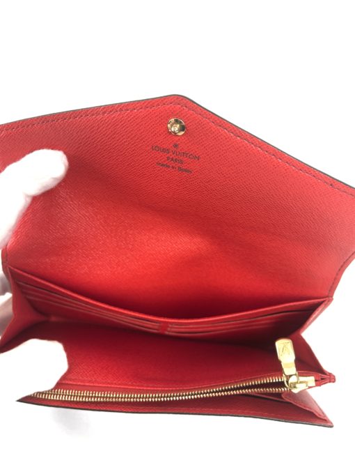 Louis Vuitton Monogram Sarah Wallet with Coquelicot Red 2