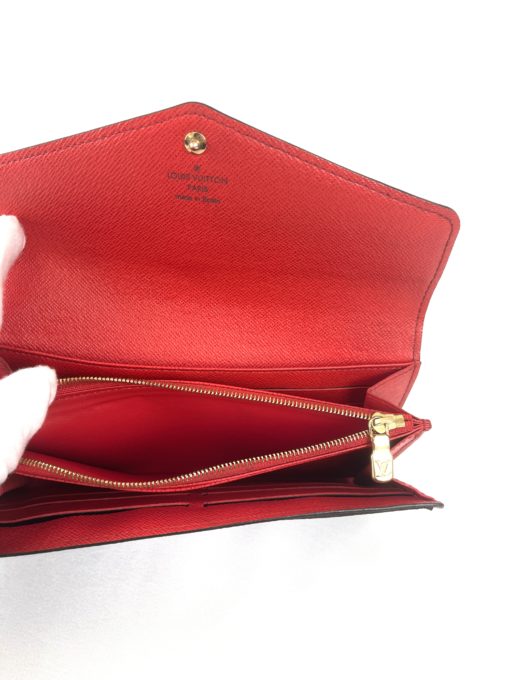 Louis Vuitton Monogram Sarah Wallet with Coquelicot Red 6