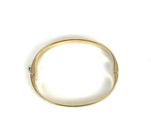 LOUIS VUITTON Gold Plated Monogram Nanogram Cuff Bracelet Medium 8