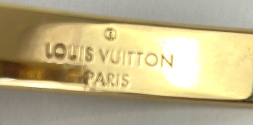 LOUIS VUITTON Gold Plated Monogram Nanogram Cuff Bracelet Medium 15