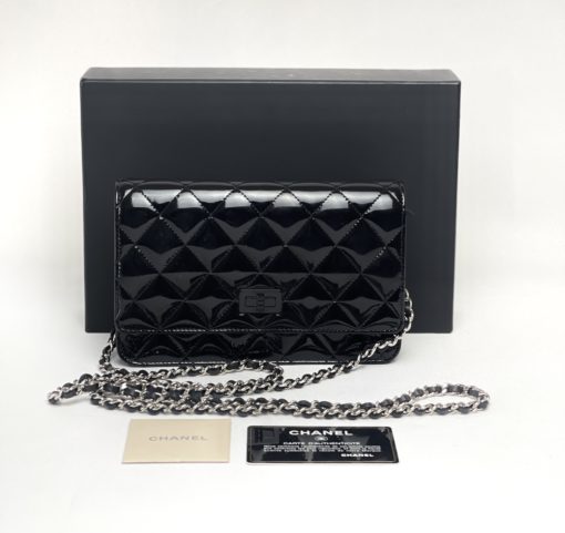 Chanel WOC Reissue Black Patent with Silver 6