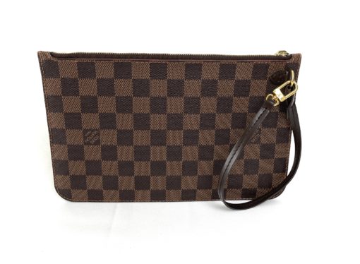 Louis Vuitton Damier Ebene Neverfull Pouch with Cerise 3