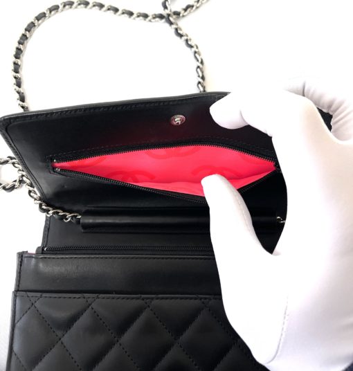 CHANEL Black Quilted Leather Cambon Ligne WOC Clutch Bag 15
