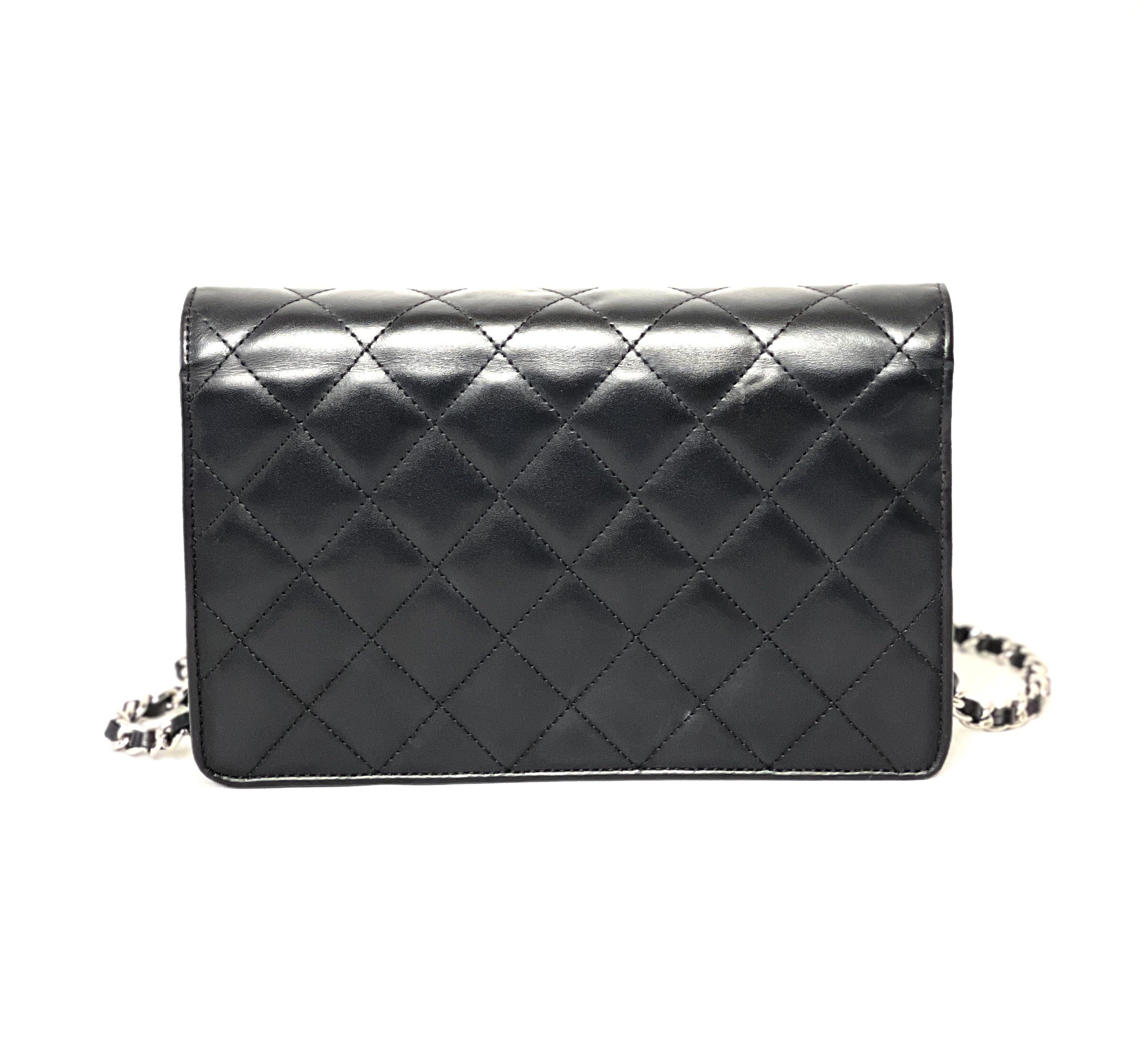 CHANEL Black Quilted Leather Cambon Ligne WOC Clutch Bag - A World