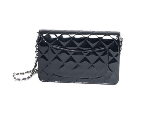 Chanel WOC Reissue Black Patent with Silver 13