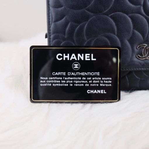 Chanel WOC Black Camilia Series 18 Silver Hardware 11