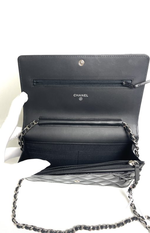 Chanel WOC Reissue Black Patent with Silver 5