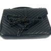 YSL College Large Black Quilted Shoulder Bag with Black Hardware 15
