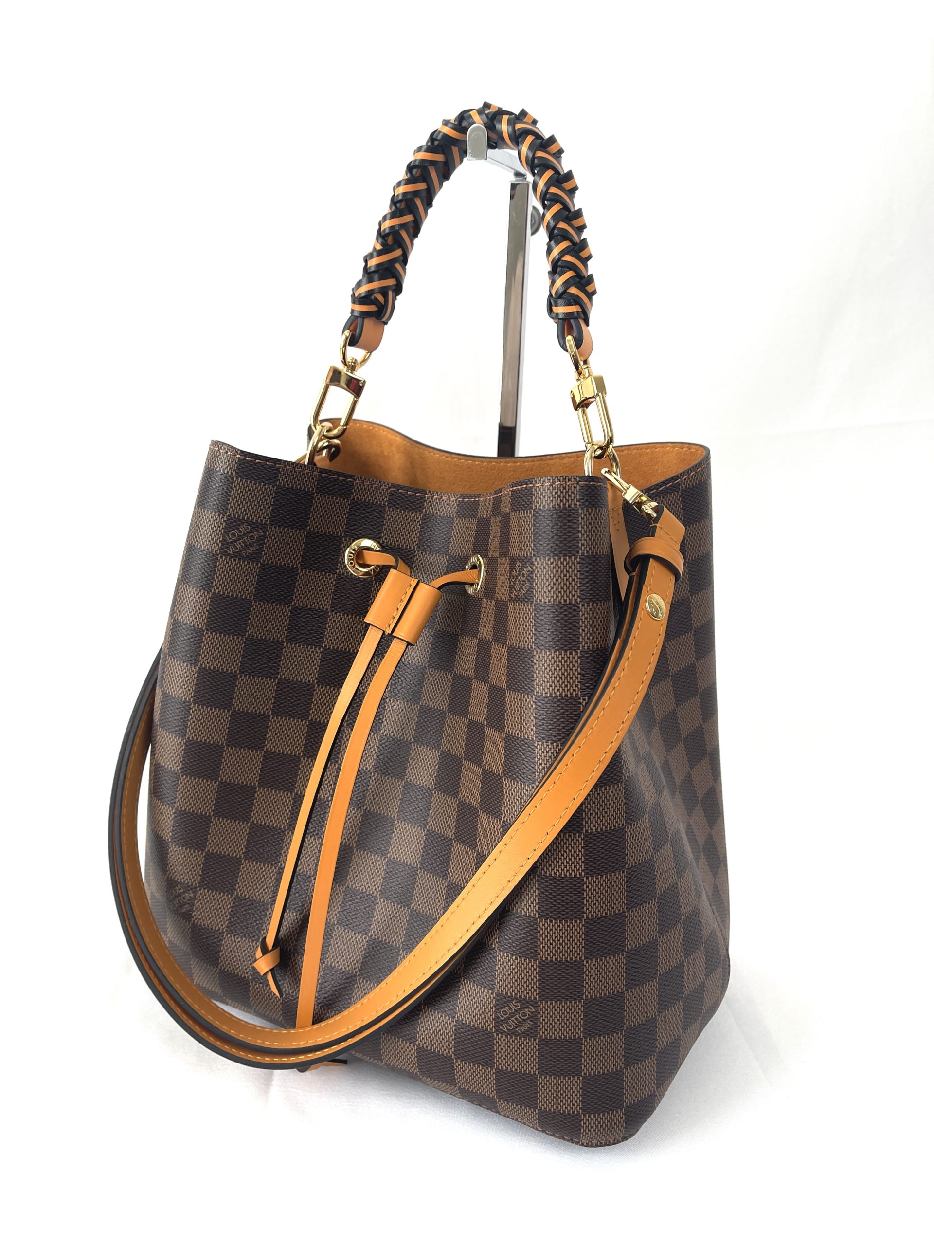 Authentic Louis Vuitton Noe Bucket Bag. Damier Azur Pattern Coated