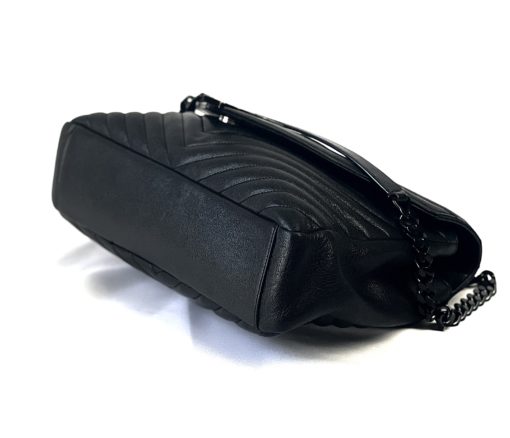 YSL College Large Black Quilted Shoulder Bag with Black Hardware 12