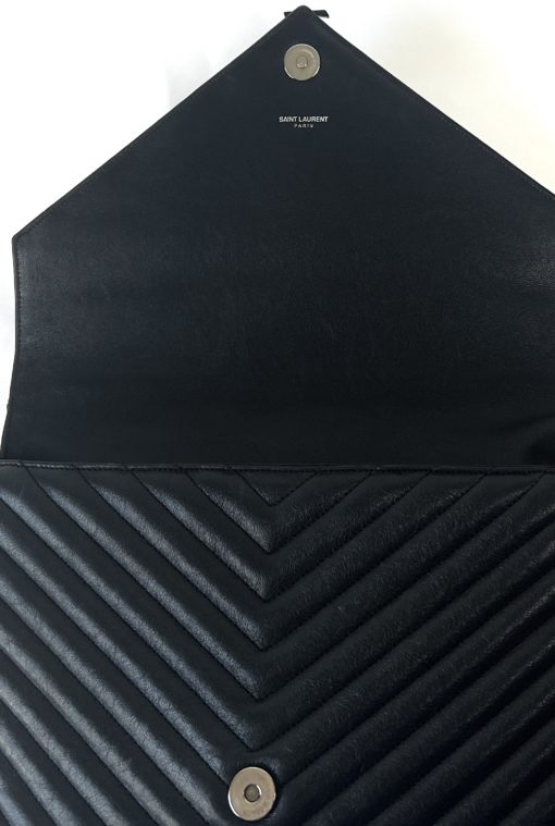 YSL College Large Black Quilted Shoulder Bag with Black Hardware 5