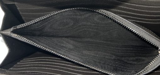 YSL Charcoal Grey Logo Mix Matelassé Leather Envelope Wallet-On-Chain 14