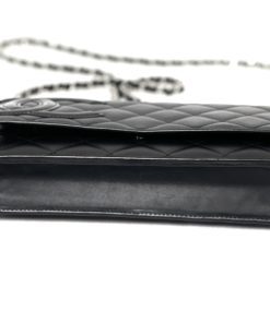 CHANEL Black Quilted Leather Cambon Ligne WOC Clutch Bag