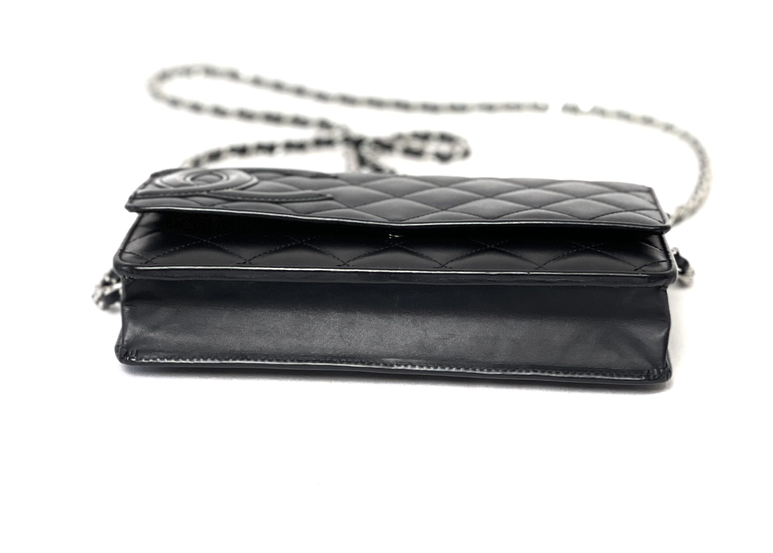 Chanel Cambon Ligne Quilted Crossbody Bag Black White Calfskin 8942199 98565