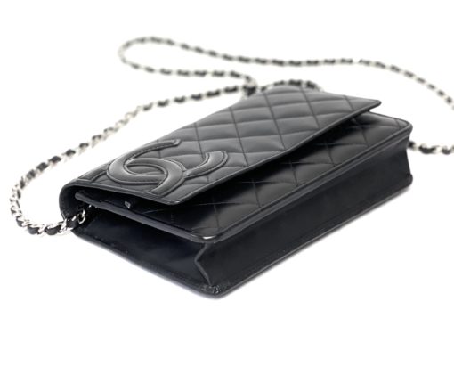 CHANEL Black Quilted Leather Cambon Ligne WOC Clutch Bag 12