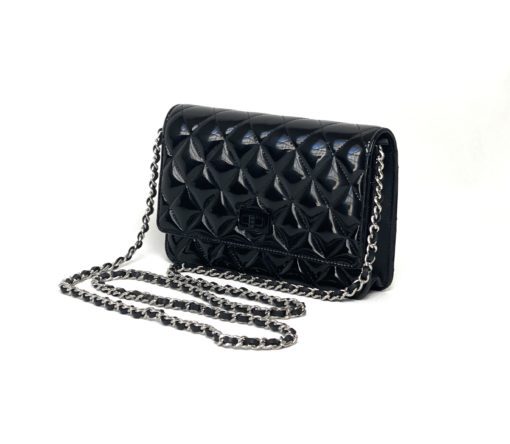 Chanel WOC Reissue Black Patent with Silver