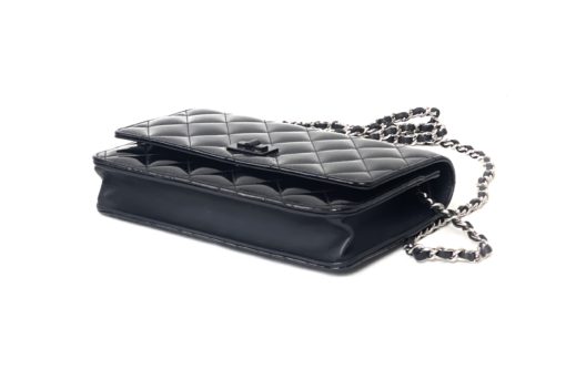 Chanel WOC Reissue Black Patent with Silver 15