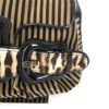 Fendi Borsa Stripe Print Pony Hair Black Patent Leather Shoulder Bag 22