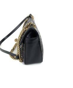 Gucci Calfskin Matelasse Small GG Marmont Shoulder Bag Black side