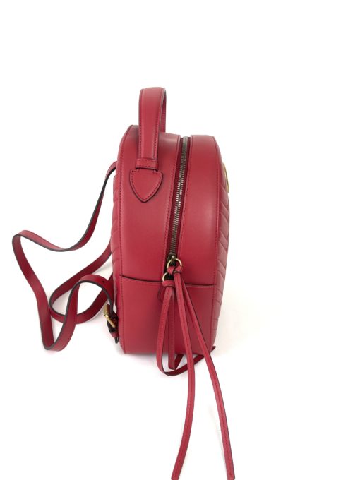 Gucci GG Marmont Quilted Red Matelassé Leather Backpack 13