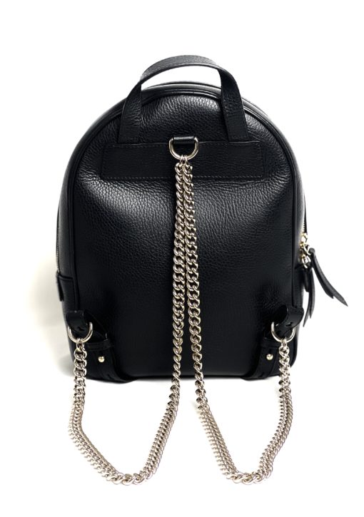 GUCCI Black Leather Soho Chain Backpack 4