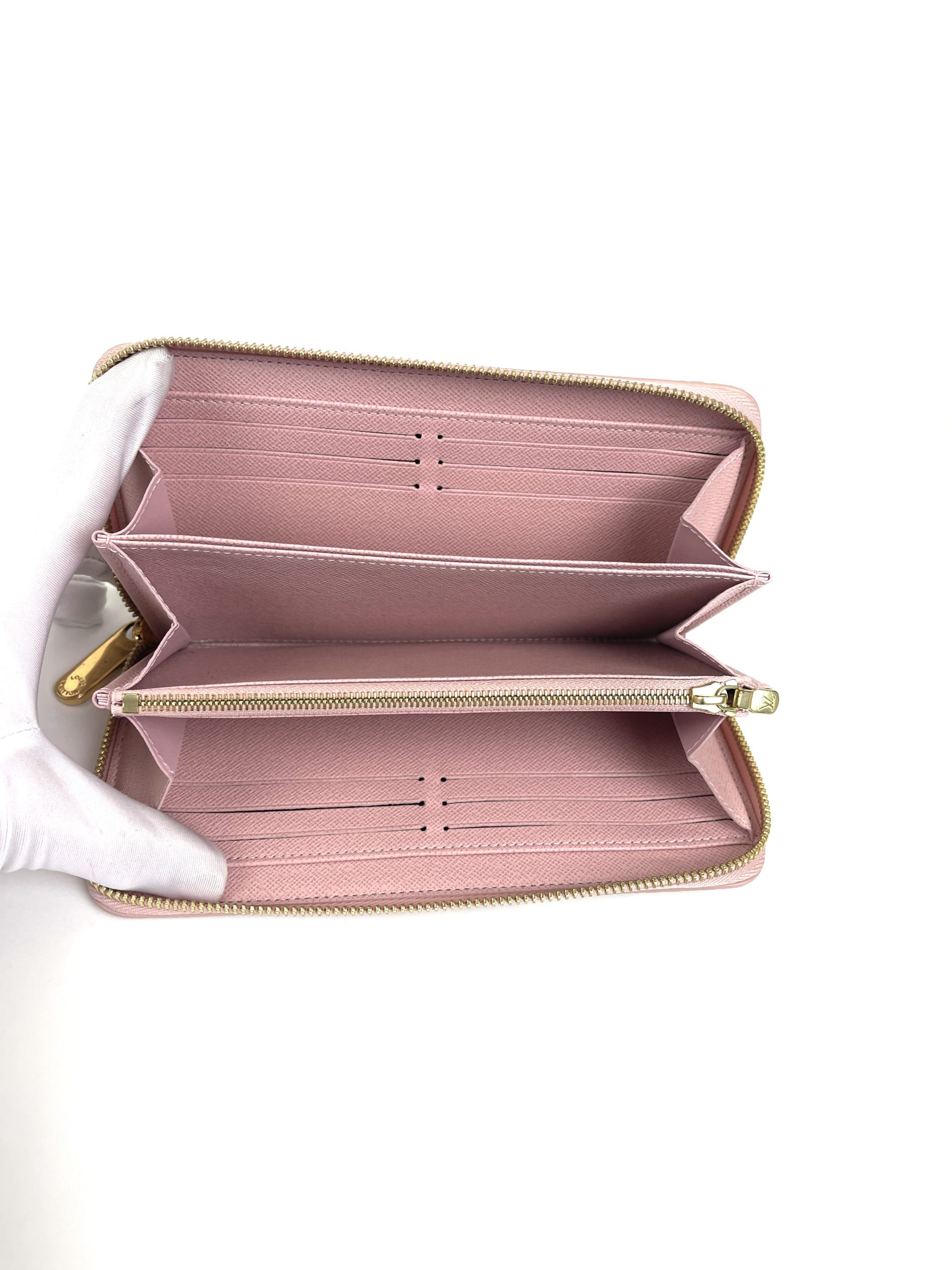 louis vuitton pink zippy wallet