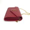 YSL Monogram Wallet on Chain Grain De Poudre Envelope Red Leather Shoulder Bag 9