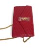 YSL Monogram Wallet on Chain Grain De Poudre Envelope Red Leather Shoulder Bag 15