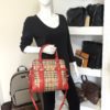Burberry Haymarket Satchel Check Canvas and Patent Leather Portrait Minford 4