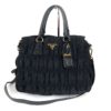 Prada Tessuto Nylon Nappa Gaufre Shopping Satchel Black 2