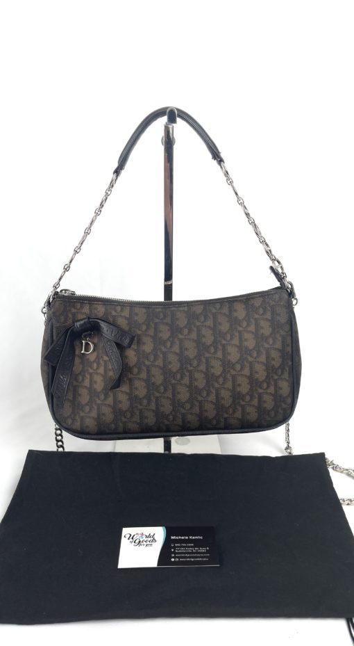 Christian Dior Monogram Romantique Shoulder Bag Pochette Brown 19