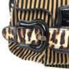 Fendi Borsa Stripe Print Pony Hair Black Patent Leather Shoulder Bag 23