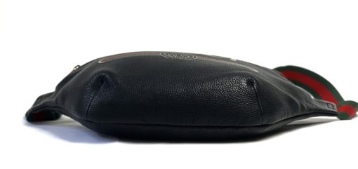 GUCCI Black Grained Calfskin Logo Belt Bag 10