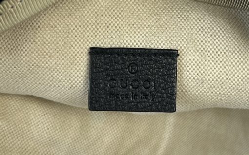 GUCCI Black Grained Calfskin Logo Belt Bag 4