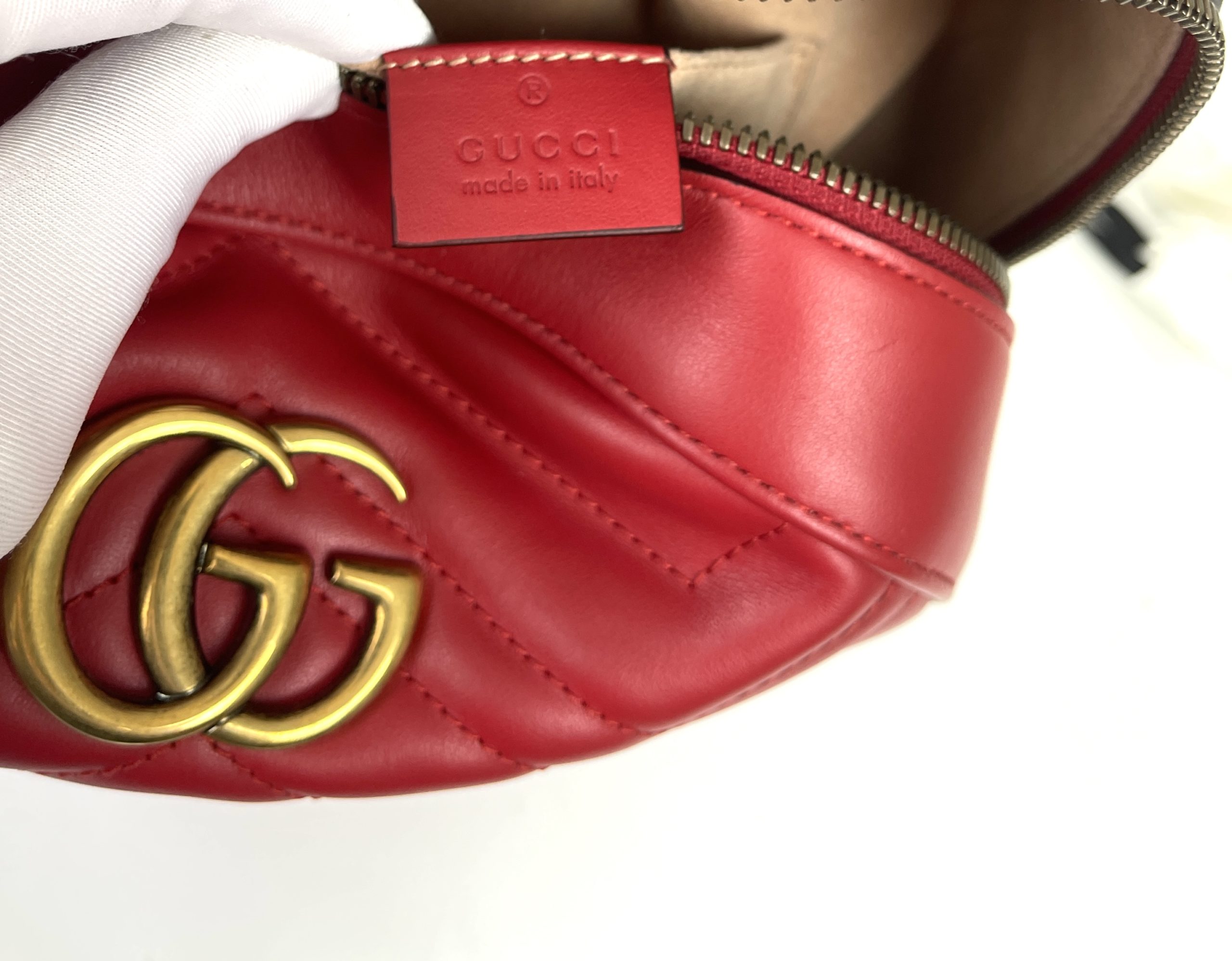 Marmont leather backpack Gucci Red in Leather - 29351604